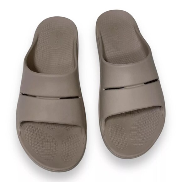 Men’s 13 - OOFOS OOlala Slide Sandal Nomad Taupe - Picture 3 of 8